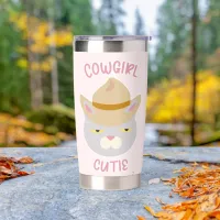 Cute Cowboy Hat Country Cat Fun Motto Insulated Tumbler