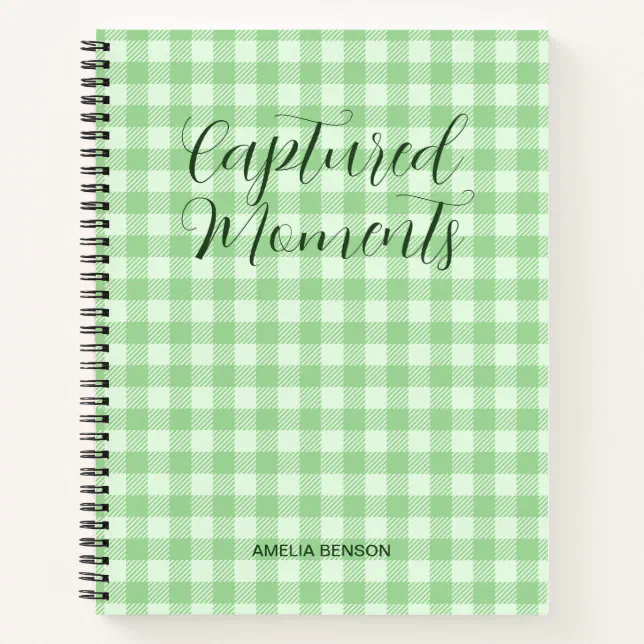 Green Plaids, Tartan, Buffalo Checks Pattern Notebook