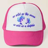 Cute Watercolor Dolphins Quote | Trucker Hat