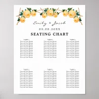 Seating Chart Gold Geometric Orange Floral Wed 60