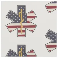 Emergency Medical Worker Tribute Usa Flag EMS EMT Fabric