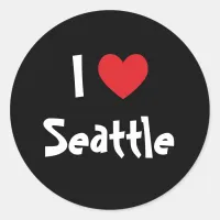 I Love Seattle Classic Round Sticker