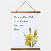 Yellow Bearded Iris Floral Art Personalized Hanging Tapestry