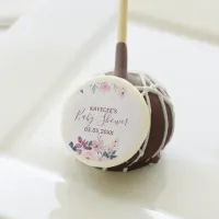 Personalized Pink & Purple Floral Baby Shower Cake Pops