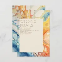 Abstract Sea Waves and Sand Stones Beach Wedding Enclosure Card