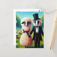 A Cute Sheep Couple Postcard