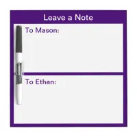 Minimalistic Purple College Dorm Door Dry Erase Board