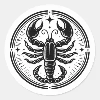 Horoscope Sign Scorpio Scorpion Symbol Classic Round Sticker