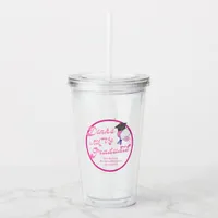 Dinks with the Graduate Pink Pickleball Graduation Acrylic Tumbler