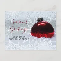 Elegant Snow Scene Red Ornament Business holiday