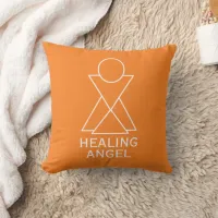 Sacral Chakra Geometrical Healing Angel Orange Throw Pillow