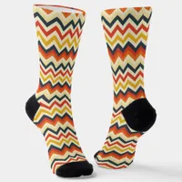 Warm Colors Chevron Pattern Socks