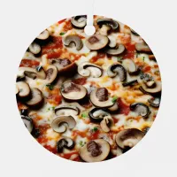 Slice, Slice Baby |  Funny Mushroom Pizza Pun Metal Ornament