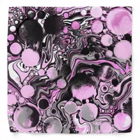 Pink and Black Marble Fluid Art Cells Modern  Bandana