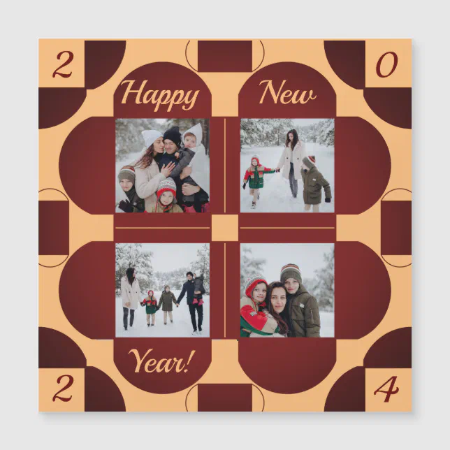 Geometric colorfu frames - 4 photos happy new year