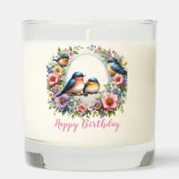 Love Birds Spring Flowers Floral Scented Candle