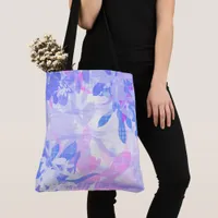 Large Abstract Floral Grocery Shopping Beach Tote Bag