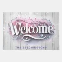 *~* WELCOME AP80 Name Rustic Barn Wood Doormat