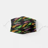 Colorful Stylized Modern Tribal Feathers Pattern Adult Cloth Face Mask