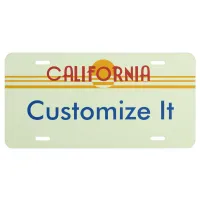 Customizable California License License Plate