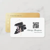 Trendy Brush Strokes Collage QR Code Business Card