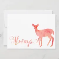 Always Pink Watercolor Doe Deer