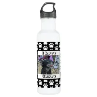 Customized Pet Photo and Paw Print Stainless Steel Water Bottle