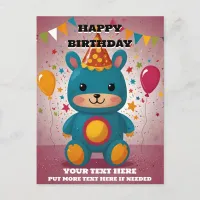 Happy Birthday Invitation  Postcard