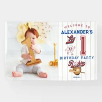 Big One Baseball Rookie First Birthday Welcome Banner