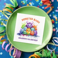 Cute Monsters Kids Birthday Party Napkins