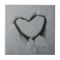 Winter Love - Heart in Snow Ceramic Tile