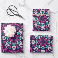 Abstract Holiday Cheer: Seamless Festive Wrapping Paper Sheets