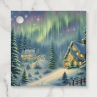 Magical Christmas night in the forest under stars  Favor Tags