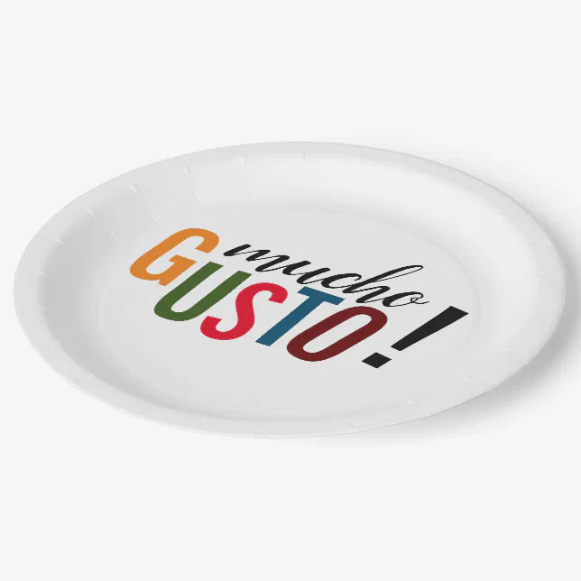 Colorful Mucho Gusto! Pleased to Meet You Paper Plates