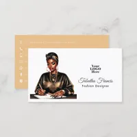 Bold Afro Black Woman Empowerment Design Business Card