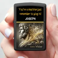 Artful Representation of a Data Scientist at Work Zippo Lighter