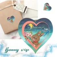 Cute Bunny motivational  Heart Sticker