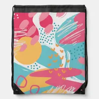 Colorful Abstract Drawstring Bag