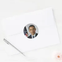 President Barack Obama 1st Term Official Portrait Classic Round Sticker