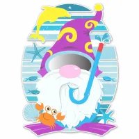 Whimsical Summer Snorkel Gnome Sticker