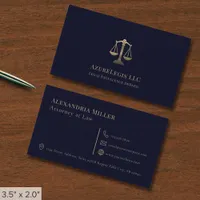 Blue and Gold Legal Services Business Card