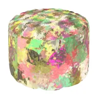 Paint Splatter Autumn Color Leaves Abstract Pouf