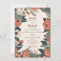 Vintage Botanical Wedding Suite Invitation