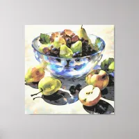 *~* Still Life SC6 Fruit Art Gift Crystal Bowl Canvas Print