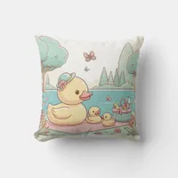 Rubber Duckie Duck  Throw Pillow