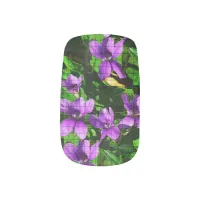 WI State Flower Wood Violet Mosaic Pattern Minx Nail Wraps