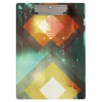 Seventies Orange Abstract Techno Triangles Clipboard