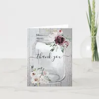 Rustic Mason Jar Floral Thank You Card