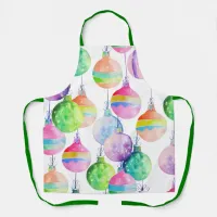 Christmas Multicolor Balls Ornaments Apron