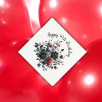 Happy 50th Birthday Red and Black Roses | Napkins